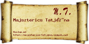 Majszterics Tatjána névjegykártya
